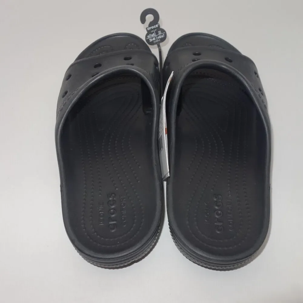 NEW Crocs Coast Slides Sandals Slip On Black Unisex Men's 7 Women's 9